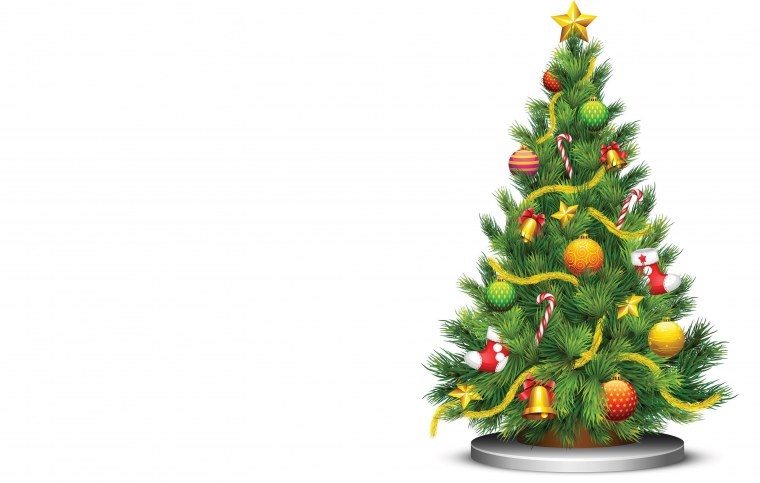 Новогодняя елка на прозрачном фоне