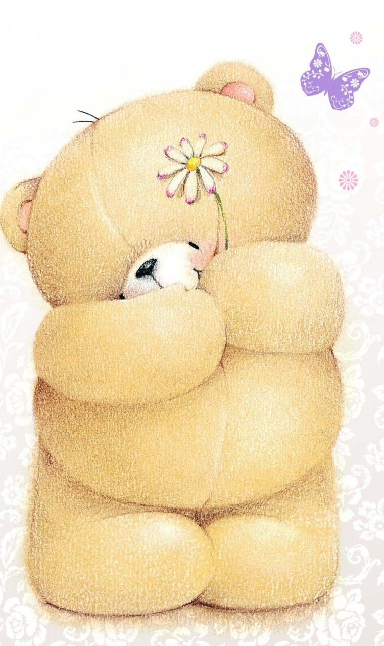 Картинка мишка белый и девочка его обнимает рисунок на голубом фоне