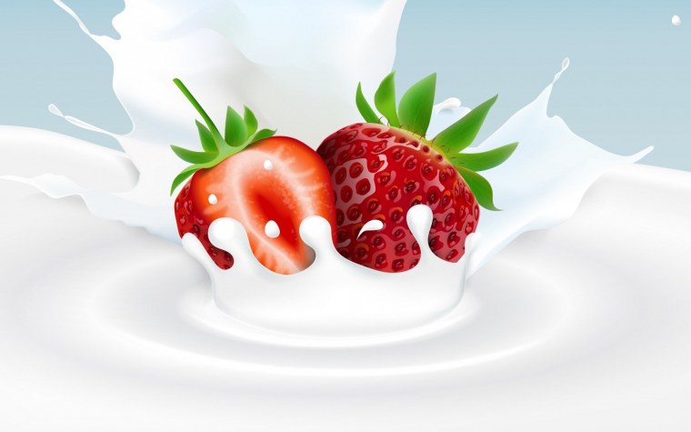 Фрукты в молоке