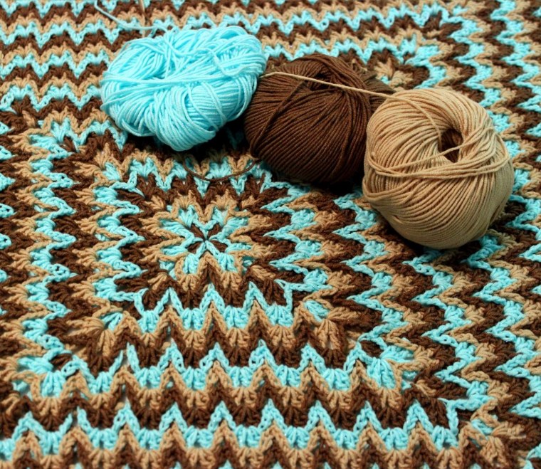 Плед вязаный