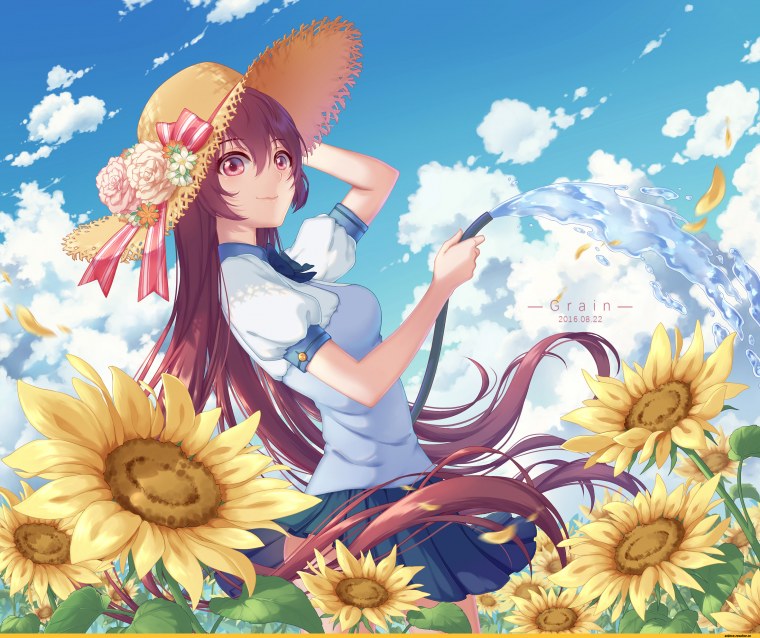 Аниме девочка летом