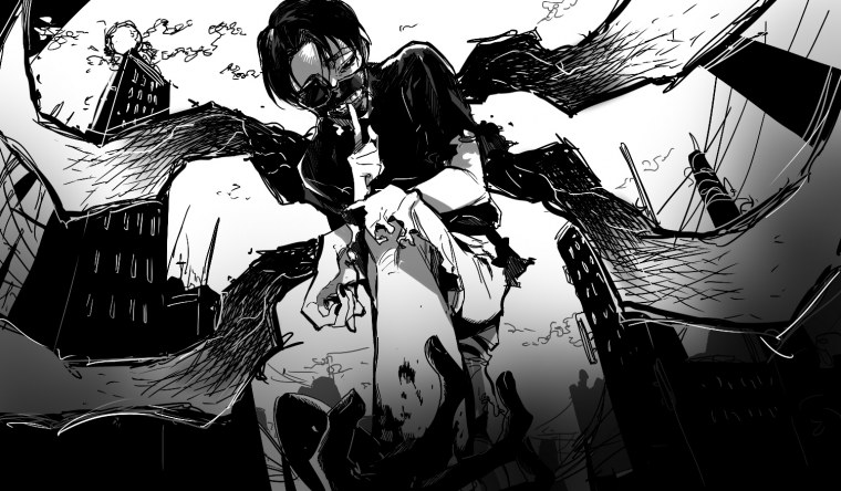 Атака титанов Леви на коне