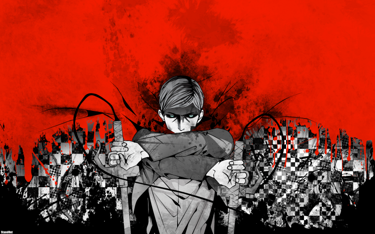 Аниме атака титанов чб