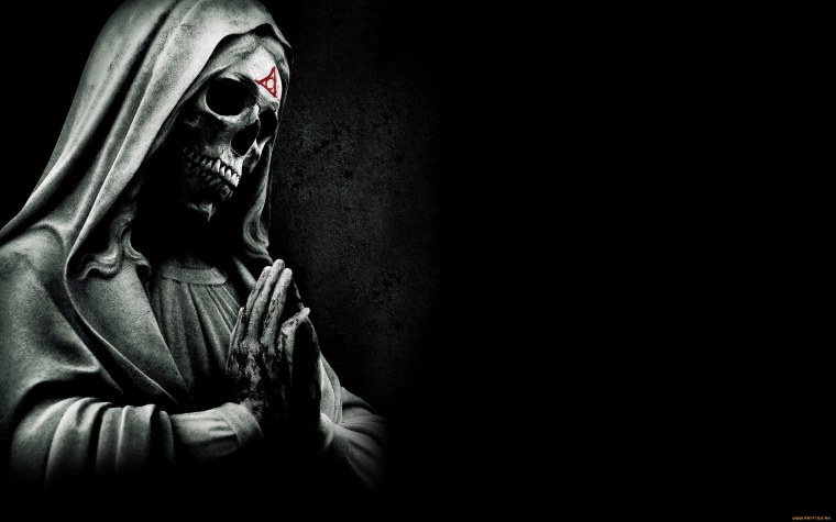 Красный череп на черном фоне