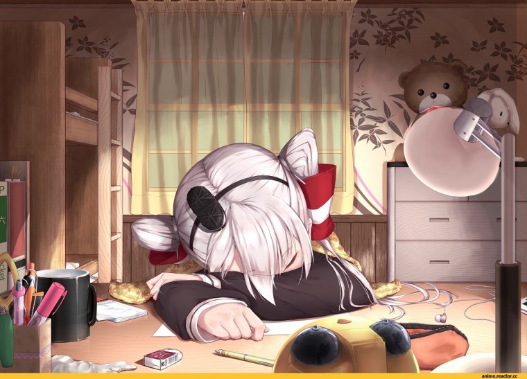 Аниме девочка спит