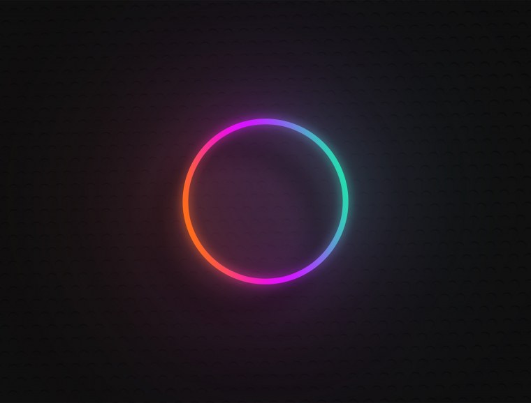 Неоновая обводка круг