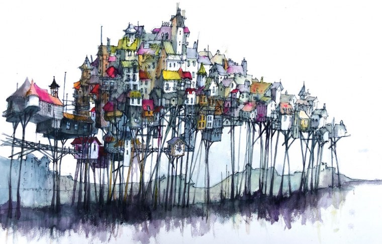 Архитектура Санкт-Петербурга акварель