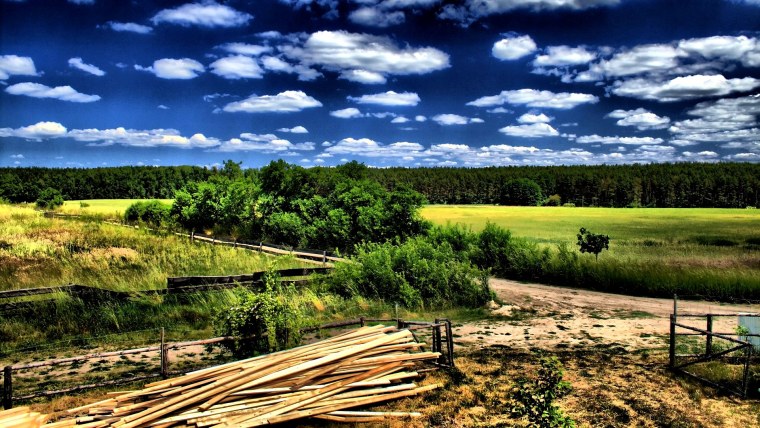 Поле деревня