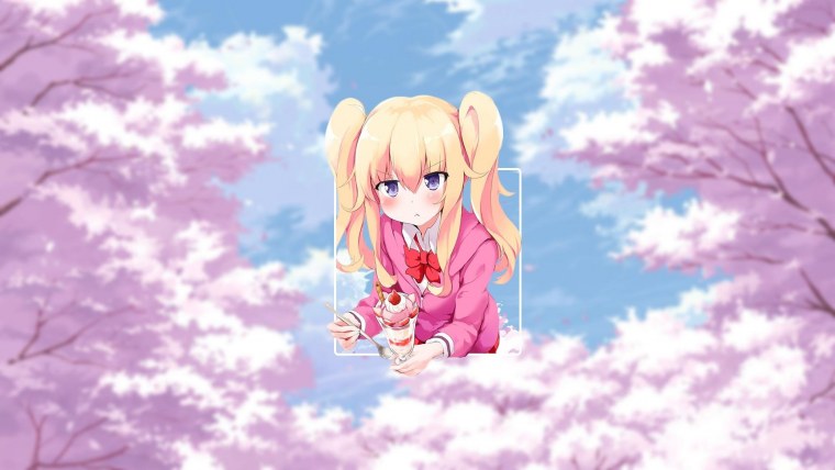 Розовый фон аниме