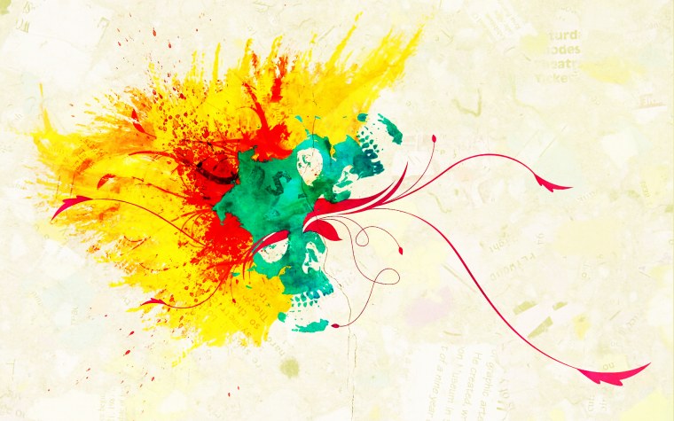 Брызги краски на черном фоне