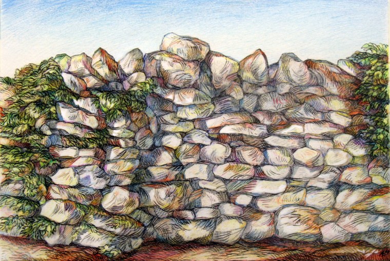 Нарисованная каменная стена