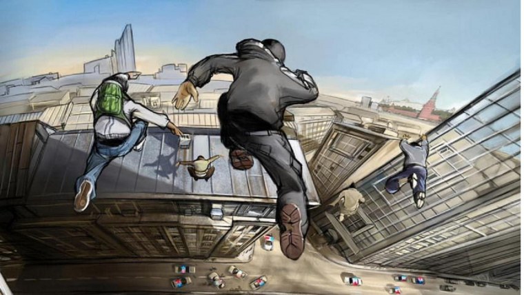 Прыжок с крыши на крышу