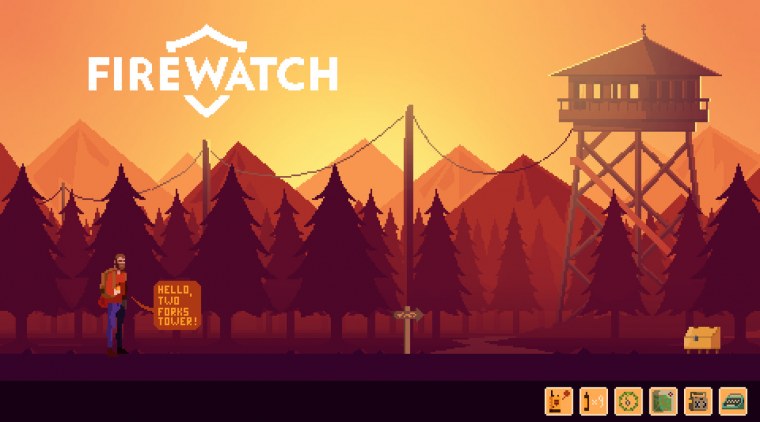 Firewatch лес река горы
