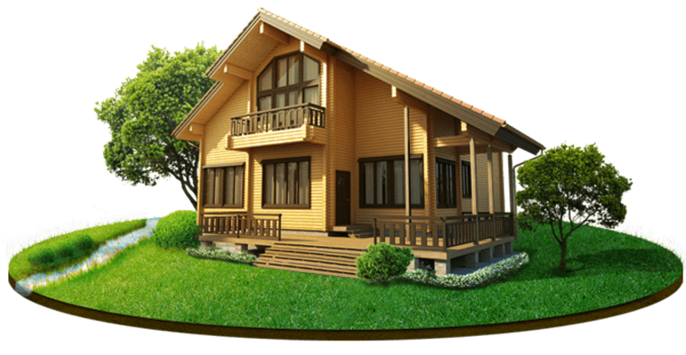 Коттедж на белом фоне