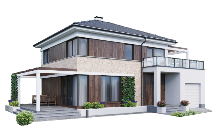 Дом на белом фоне