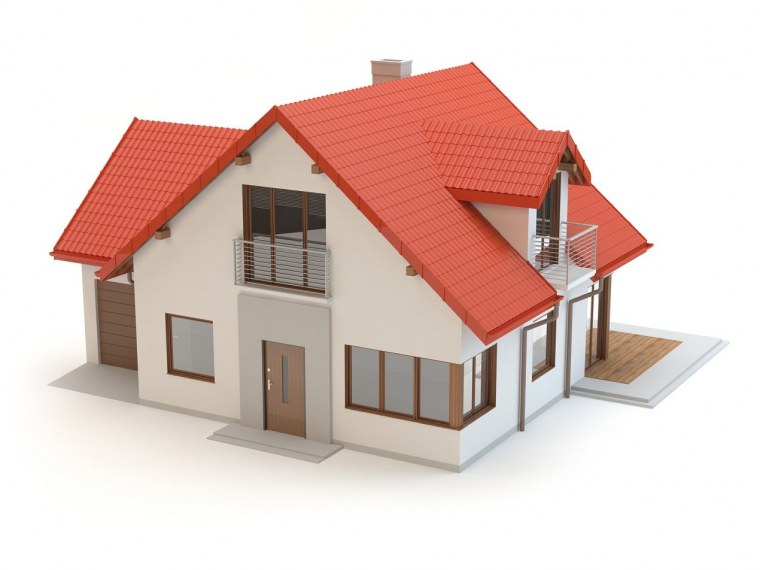 Дом на белом фоне