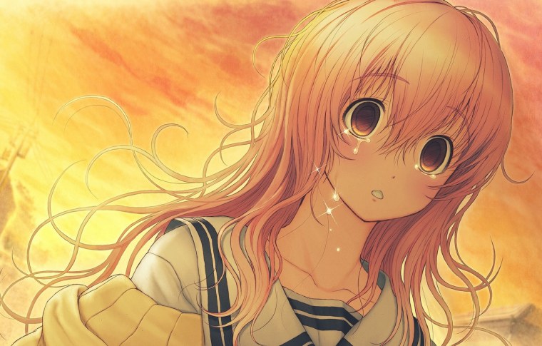 Аниме девушка в желтом