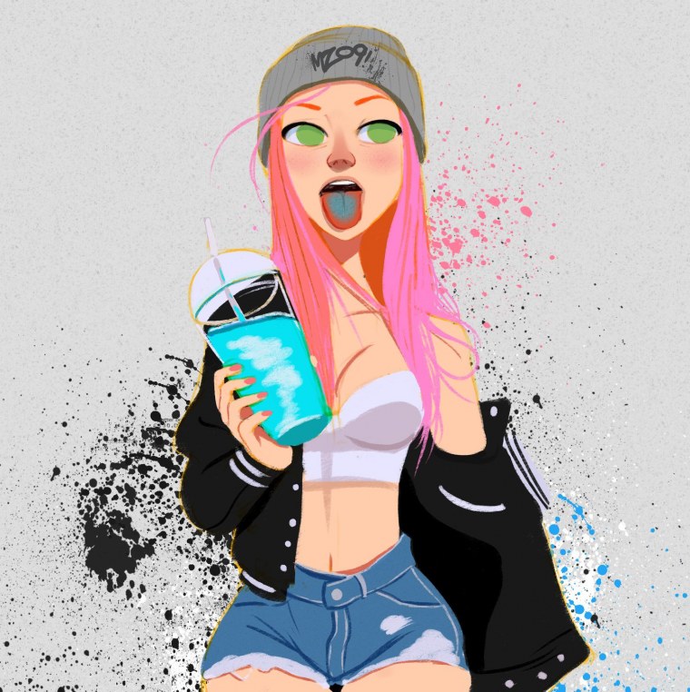 Нарисованные дерзкие девушки