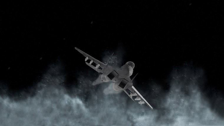 Самолет взлетает на закате