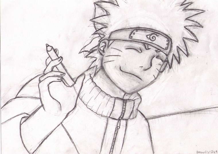 Наруто карандашом
