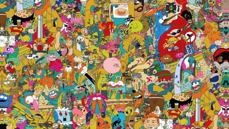 Коллаж из мультяшных героев