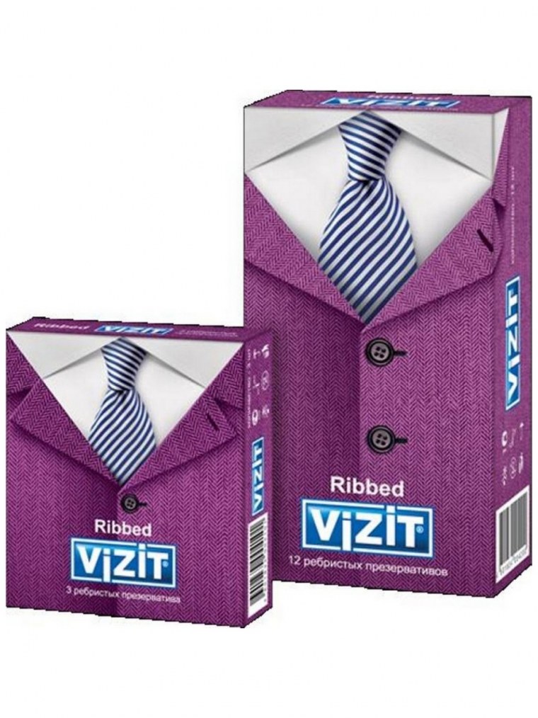 Vizit Ribbed презервативы (ребристые), №12