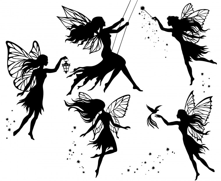 Силуэт феи с крыльями
