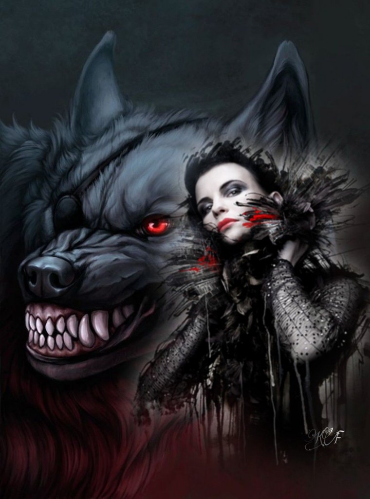 Девушка вампир и оборотень