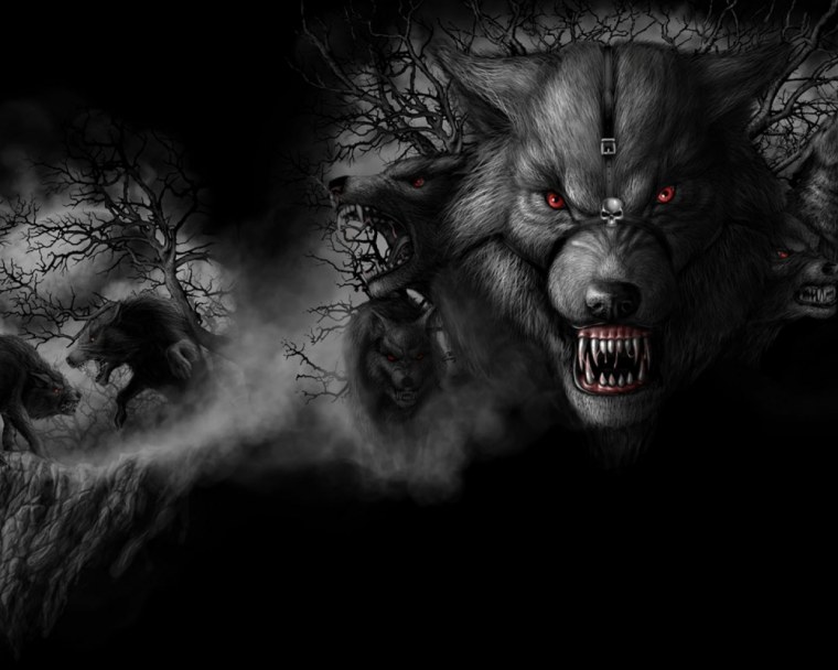 Волк в готическом стиле