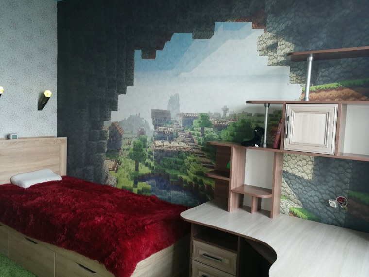 Комната в стиле МАЙНКРАФТА для мальчиков