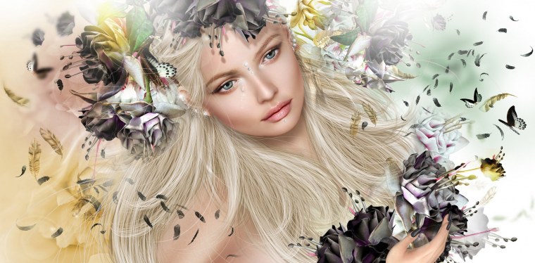 Красивая девушка с бабочками