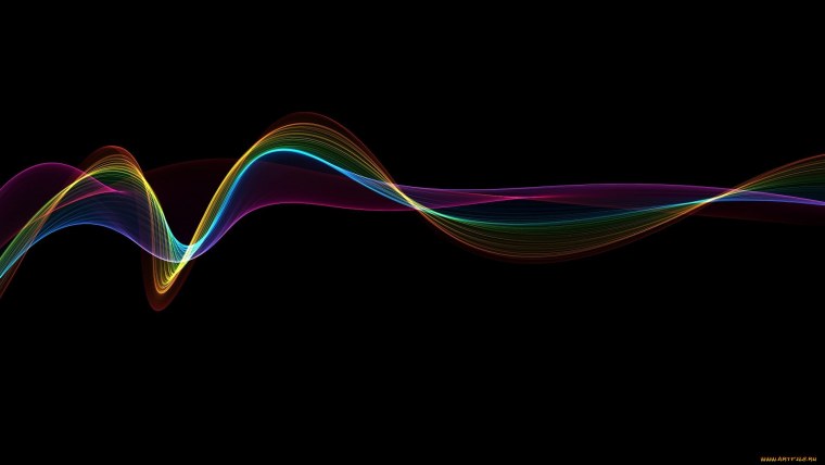 Радужные линии на черном фоне