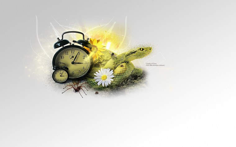 Часы на черном фоне