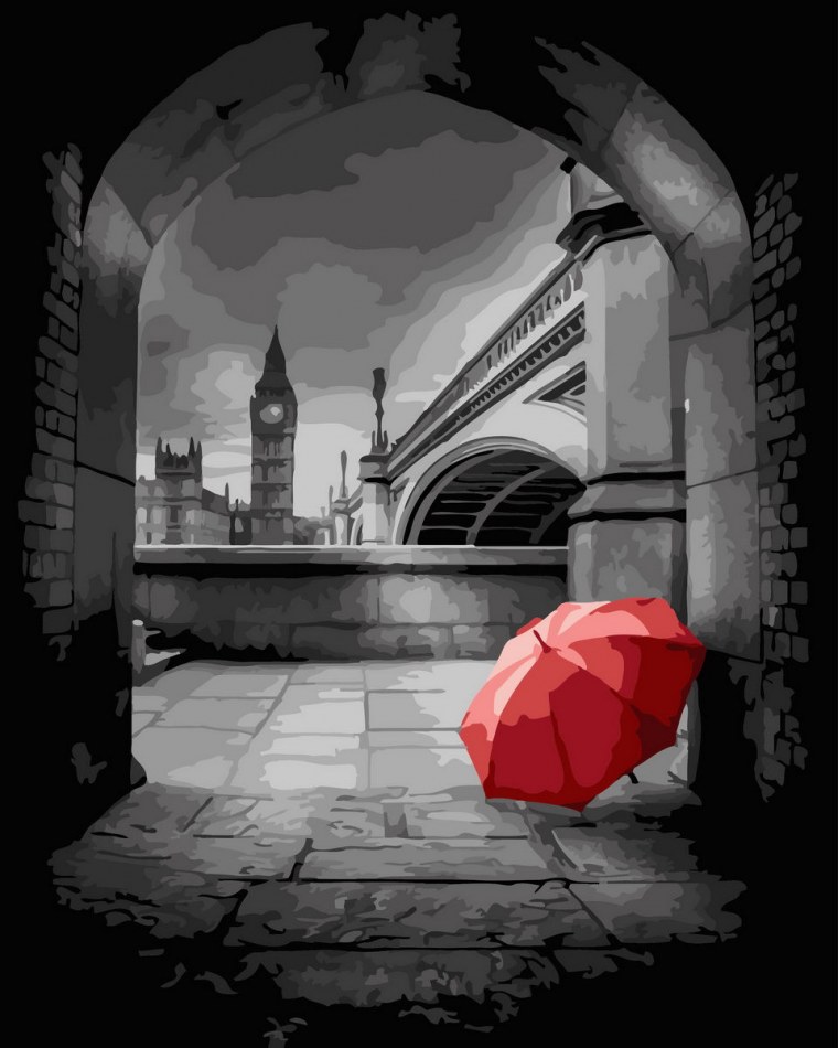 Париж черно белый с красным