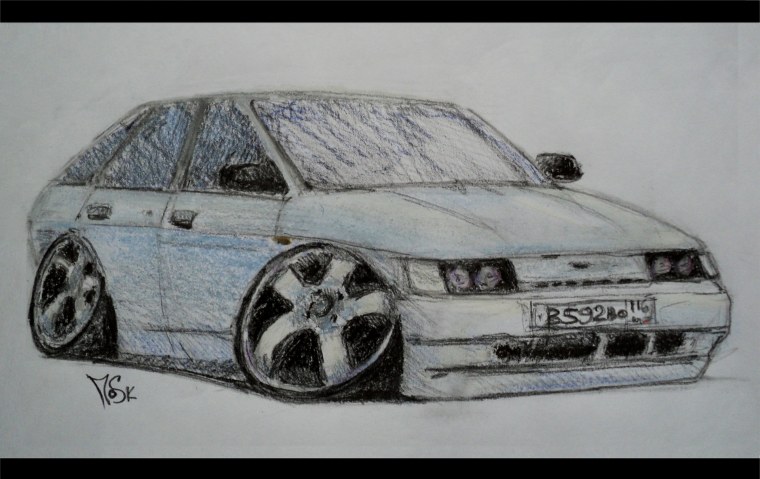 ВАЗ 2112 купе карандашом