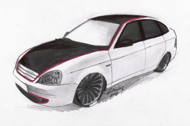 Лада Приора ручкой спереди