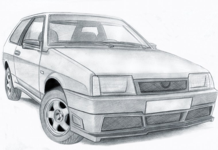 ВАЗ 2109 карандашом