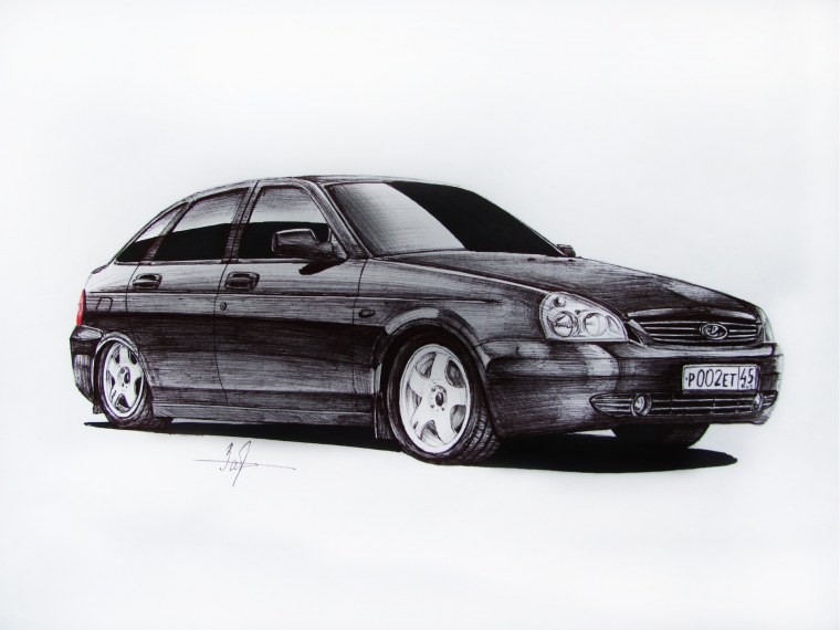 Приора нарисовать