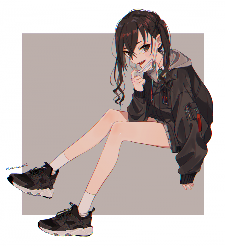 Девушка в толстовке арт