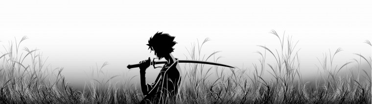 Аниме Самурай черно белый