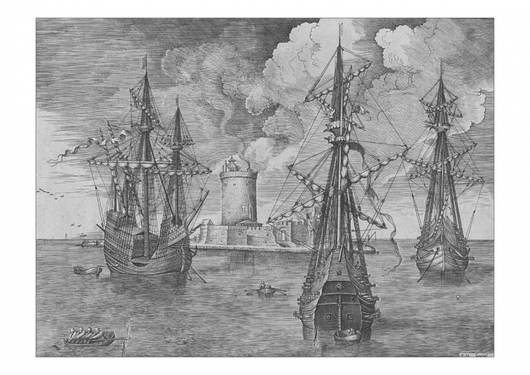 Гравюры парусников 17 века