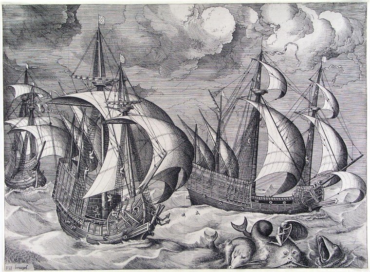 Питер брейгель Гравюры корабли