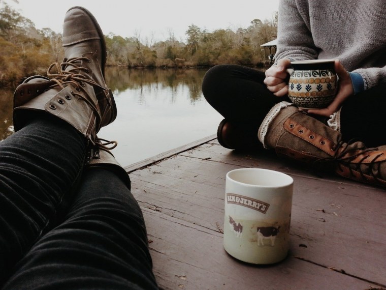 Осень кофе плед