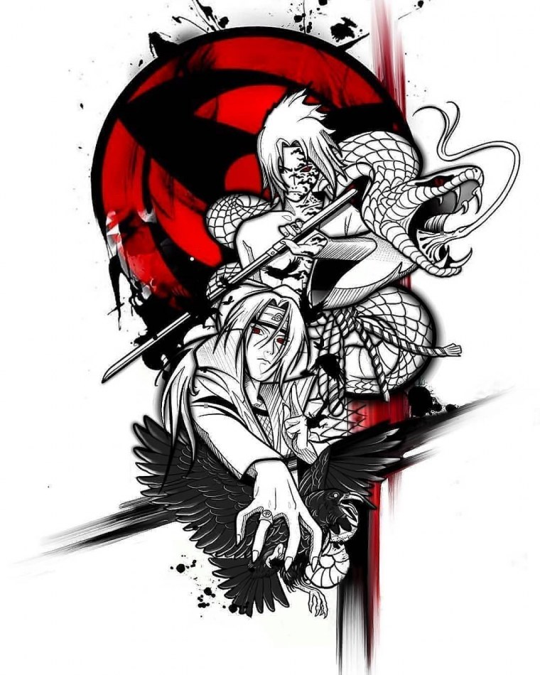 Тату Наруто Саске и Итачи