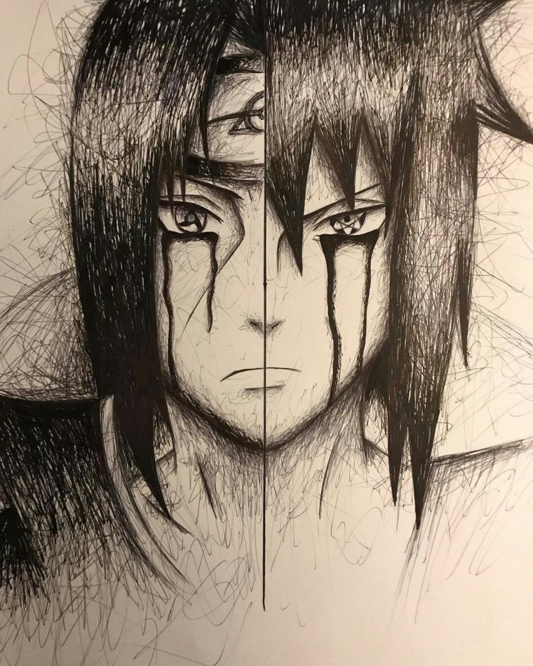 Татуировка Итачи эскиз