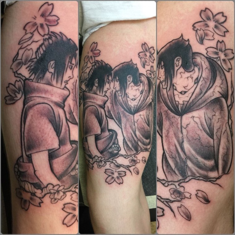 Саске против Итачи арт Манга