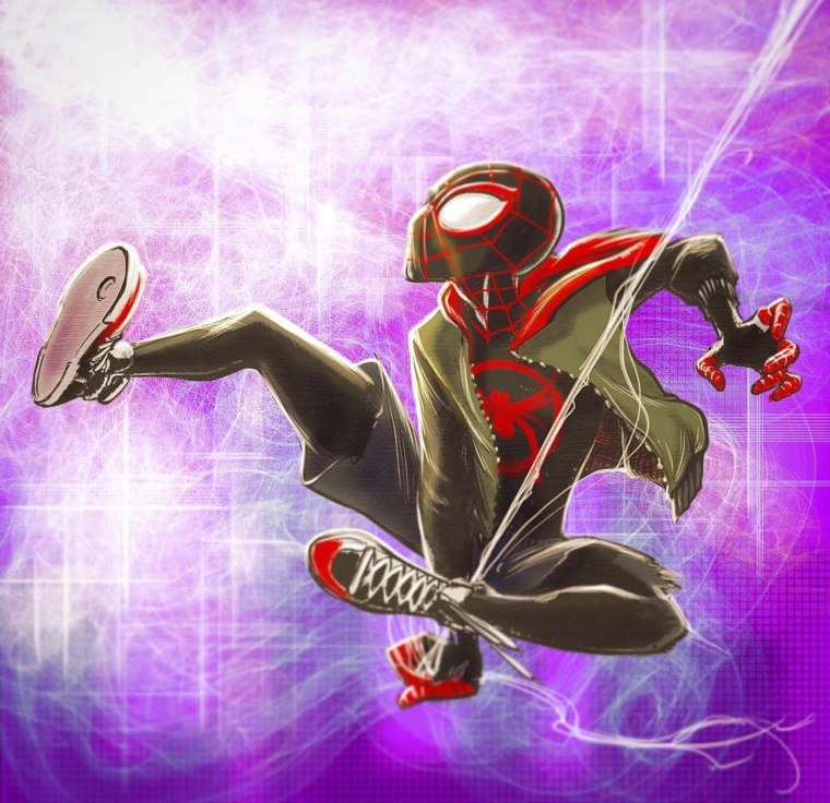 Человек паук Майлз Моралес неон