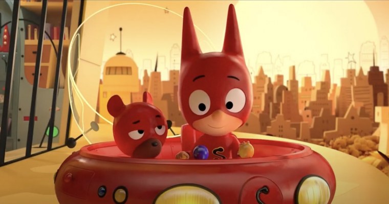 Герои в масках Гекко и обратный Луч