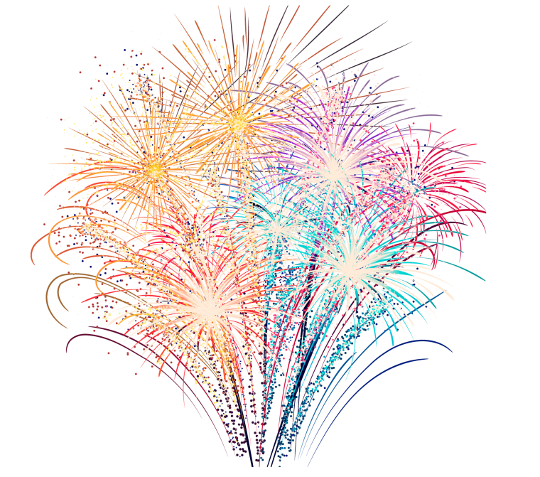 Салют на прозрачном фоне