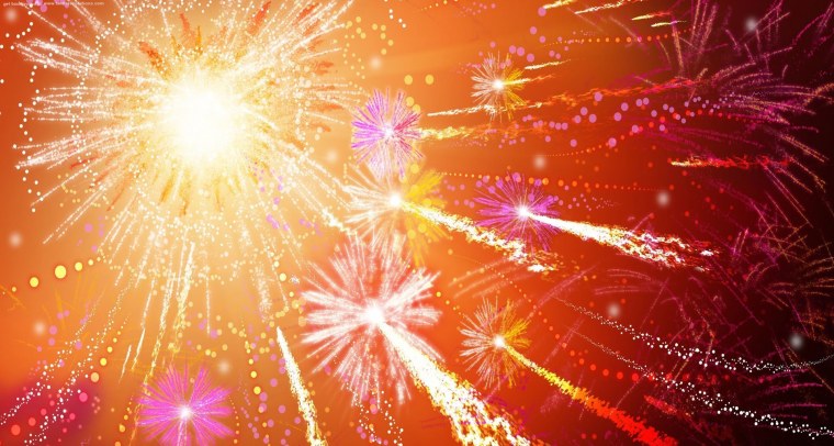 Салют на белом фоне